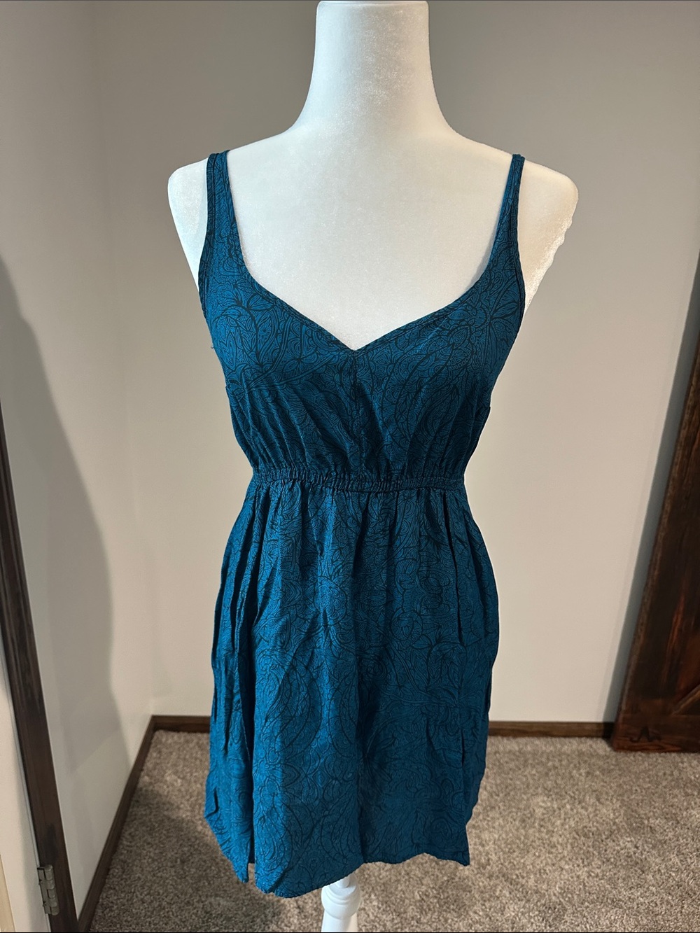 Urban Outfitters Staring at Stars Blue Mini Dress Medium paisley print